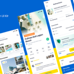 A set of UI resources for an app related to accommodation, hotels, and tourism, including sketch, fig, and xd source files.