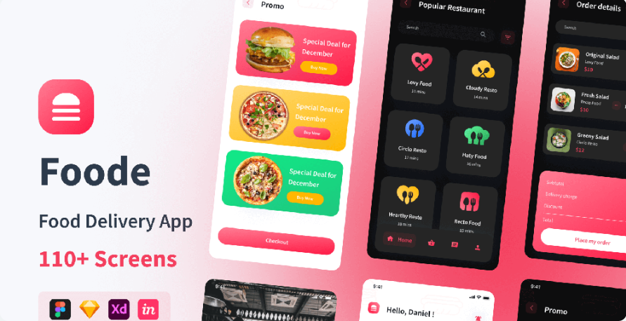 4ff660d8-a6a1-434c-bf5f-f4447a65de51 Food delivery and ordering app UI interface resource templates (fig, sketch, xd, studio) - Image 1